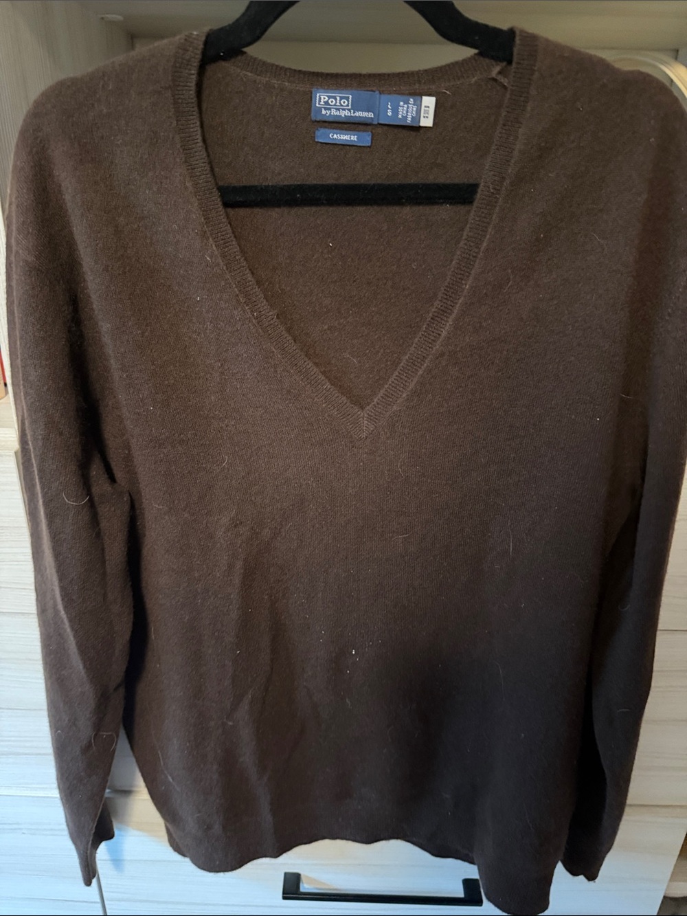 Polo by Ralph Lauren Brown V-Neck Cashmere Sweater